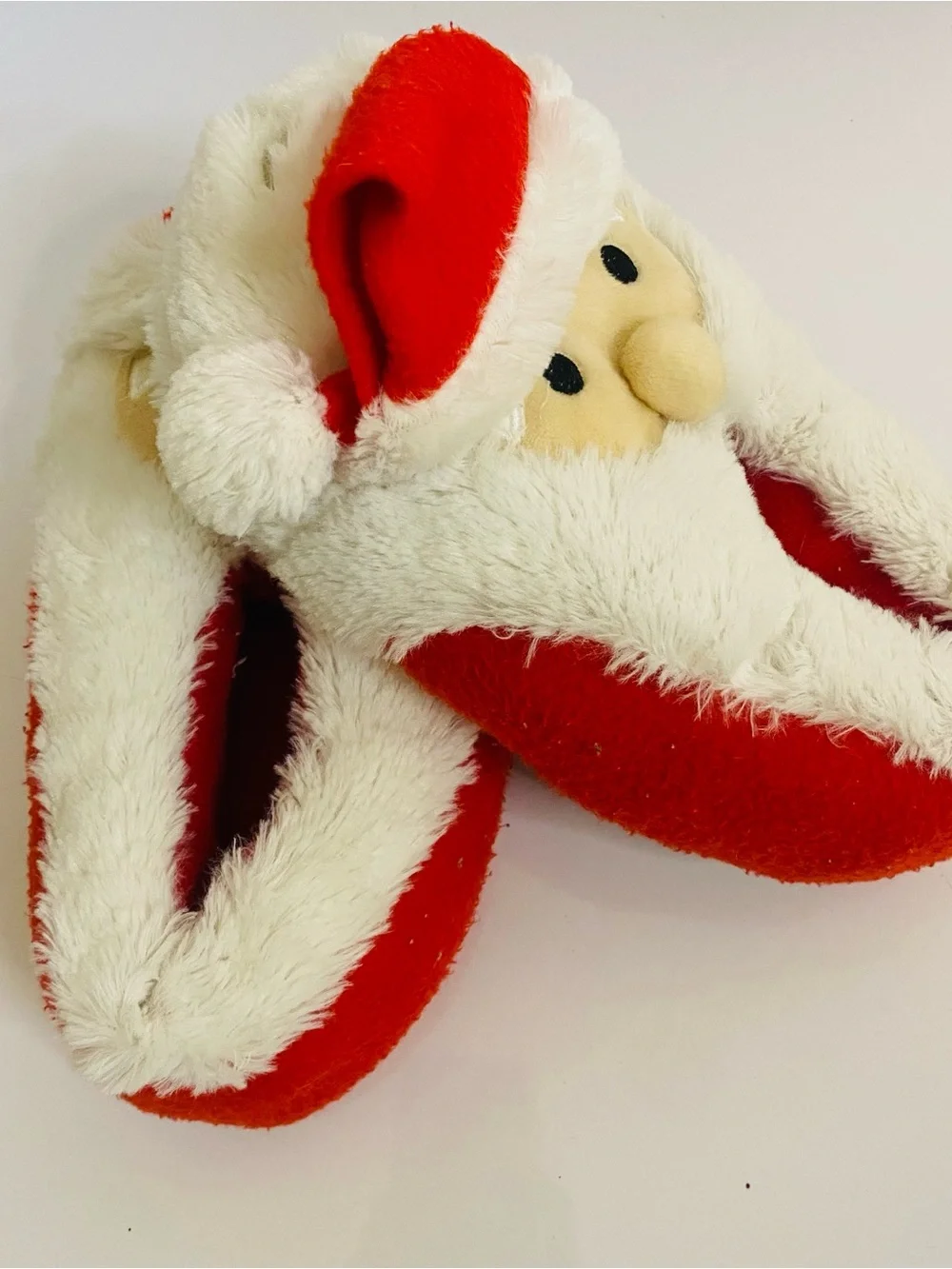 Kids Plush Santa Slippers - Red Faux-Fur Holiday Slip-Ons